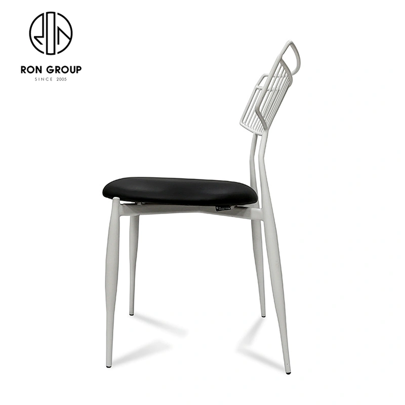 Modern Nordic Leisure Steel Frame Backrest Dining Chair For Coffee Shop