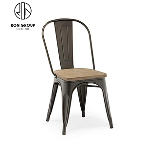 Classic industrial style vintage metal dining chair