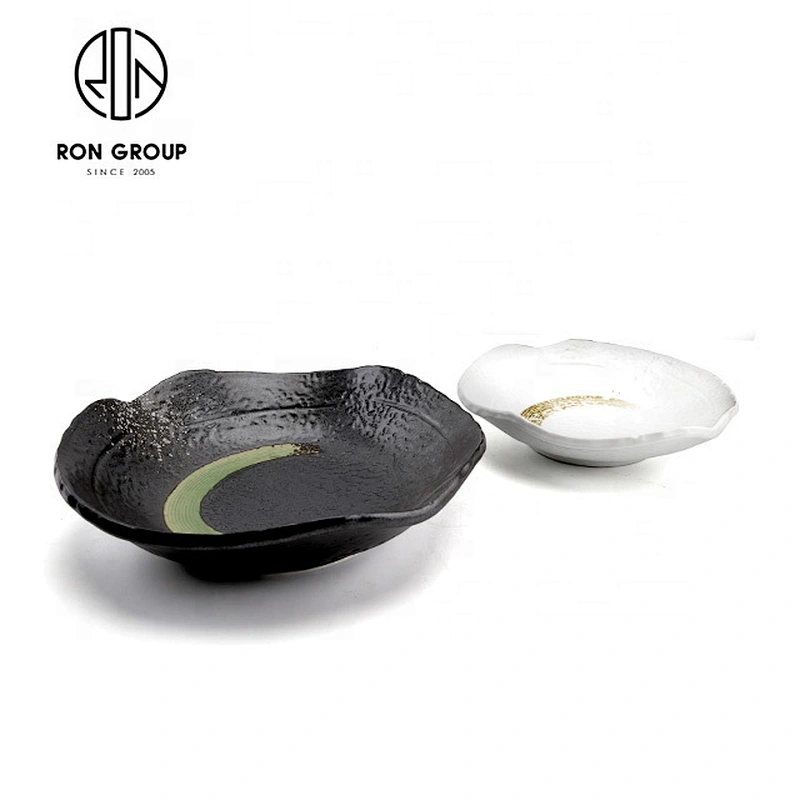 Restaurant 10 Inch Lightweight Wavy Edge Marbling Round Bowl