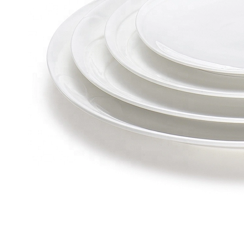 Luxury Customized White Ceramic Round Soup Plate For Restaurant