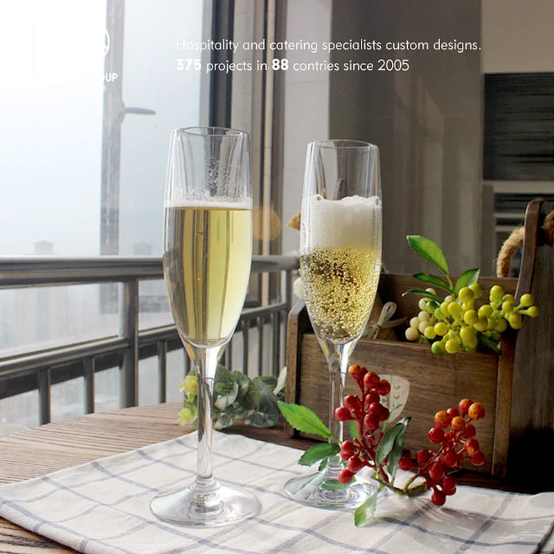 Plastic champagne drinking glasses