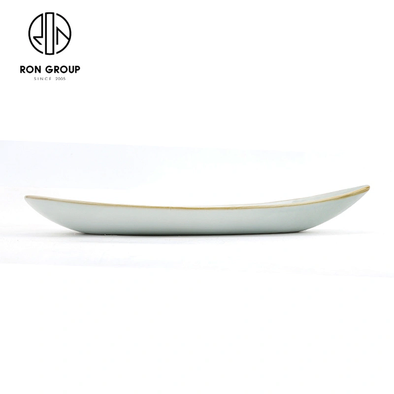 Hotel Restaurant Random Cyan Created Tableware Ceramic Irregular Triangle Steak Plate