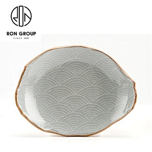 Wholesale Good Quality Irregular Shape Ceramic Plate Dinner