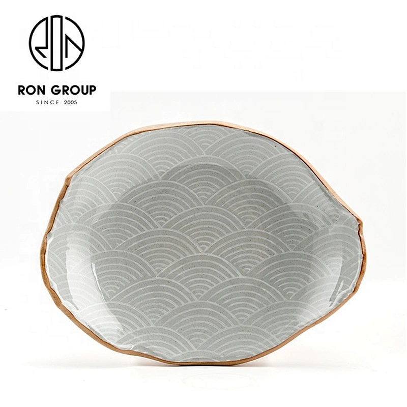 Wholesale Good Quality Irregular Shape Ceramic Plate Dinner