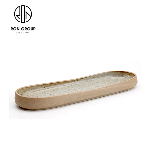 12 14 16inch Oval strip plate long ceramic  dish plates for restaurant