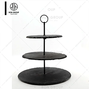 Restaurant Portable Black Heart Shaped Serving Food Tray