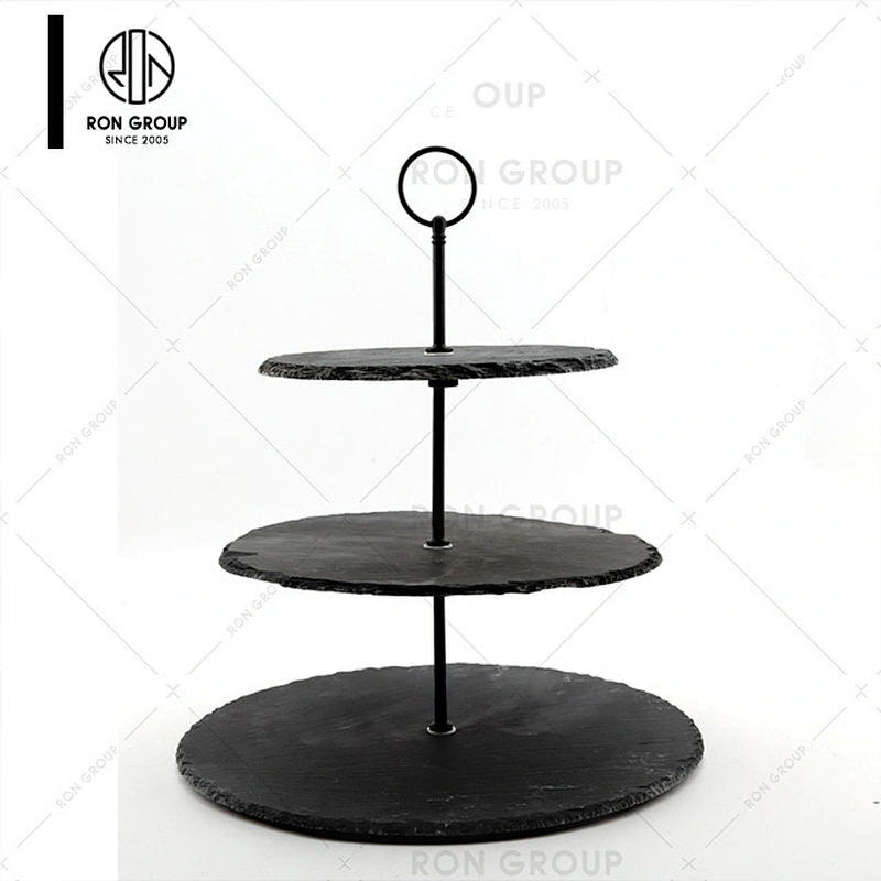 Restaurant Portable Black Heart Shaped Serving Food Tray