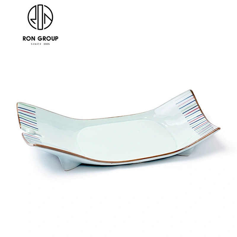 Custom melamine boat-shaped dinner plate