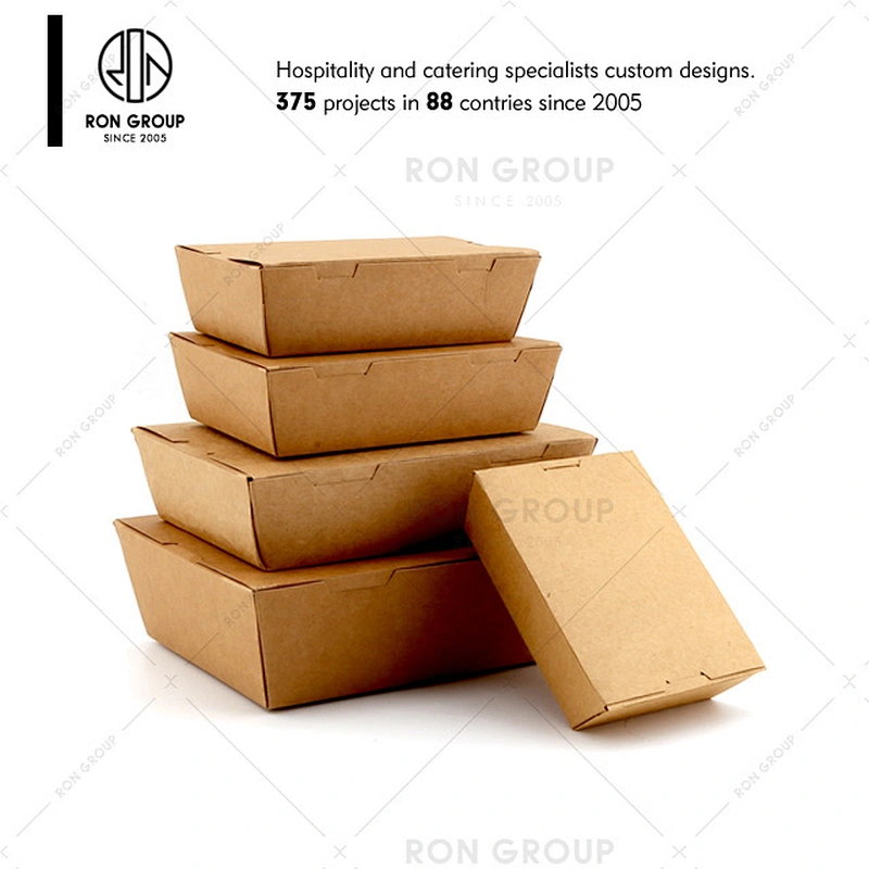 Custom restaurant take away disposable kraft paper food container