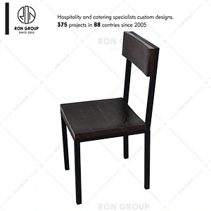 Wholesale Stackable Metal Chair With Solid Wood Seat