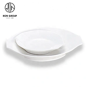 Wholesale Handmade 8 inch Ceramic Porcelain Dinner Soup Plate