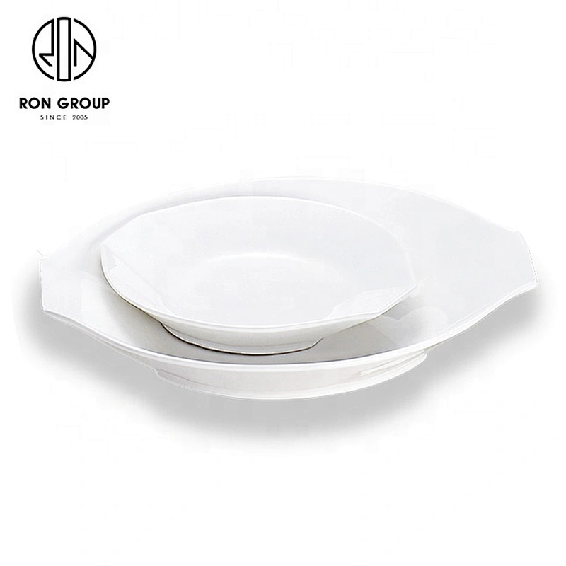 Wholesale Handmade 8 inch Ceramic Porcelain Dinner Soup Plate