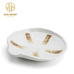 Classic Black And White Porcelain Round Soup Plate With Mouth