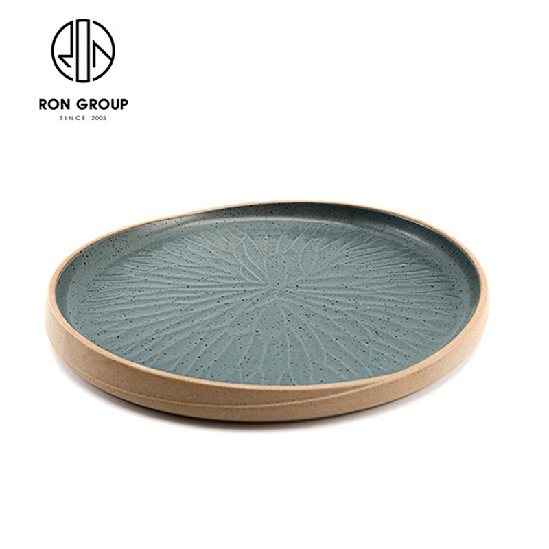 Wholesale Family Restaurant Universal Blackish Green Round Plate
