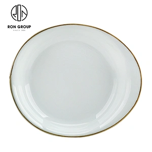 Factory Wholesale Durable Irregular Ceramic Soup Plate For Restaurant Hotel