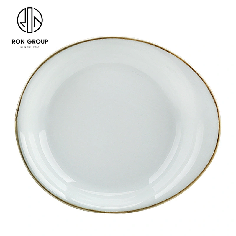 Factory Wholesale Durable Irregular Ceramic Soup Plate For Restaurant Hotel