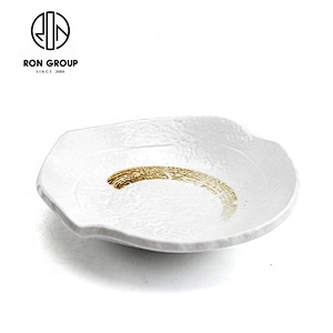 Restaurant 10 Inch Lightweight Wavy Edge Marbling Round Bowl