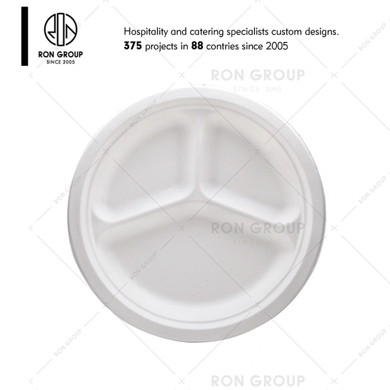 Restaurant disposable 1000ml sugarcane divided food container