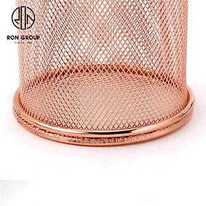 Hot Selling Kitchen Accessories Metal Weave Rose Gold Round Stainless Steel Mesh Fry Basket