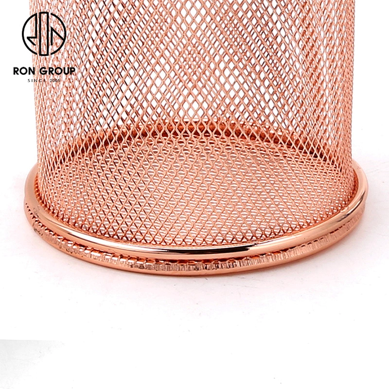 Hot Selling Kitchen Accessories Metal Weave Rose Gold Round Stainless Steel Mesh Fry Basket