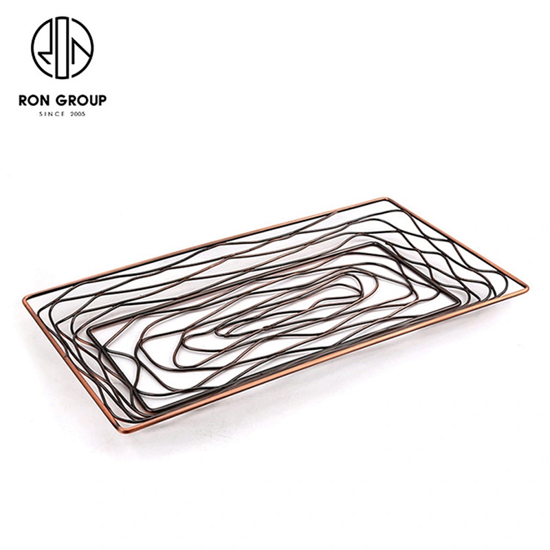 Muti-Purpose Metal Wire Storage Copper Square Basket For Restaurant Kitchen