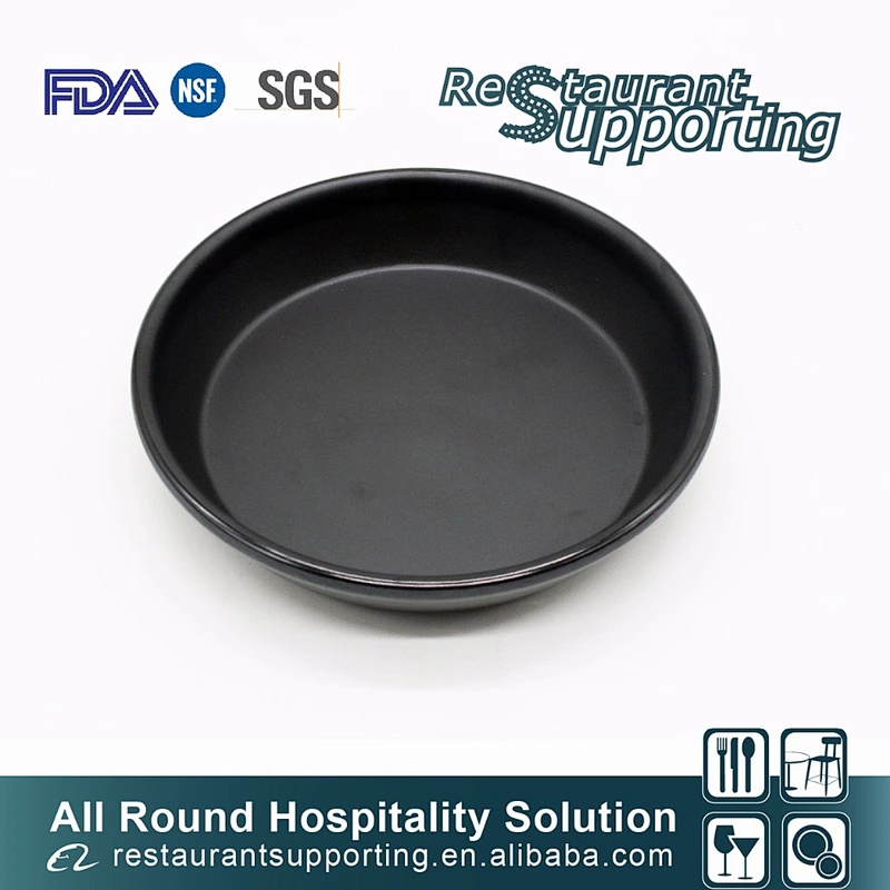 Custom high quality black melamine serving plate for restaurant dinner