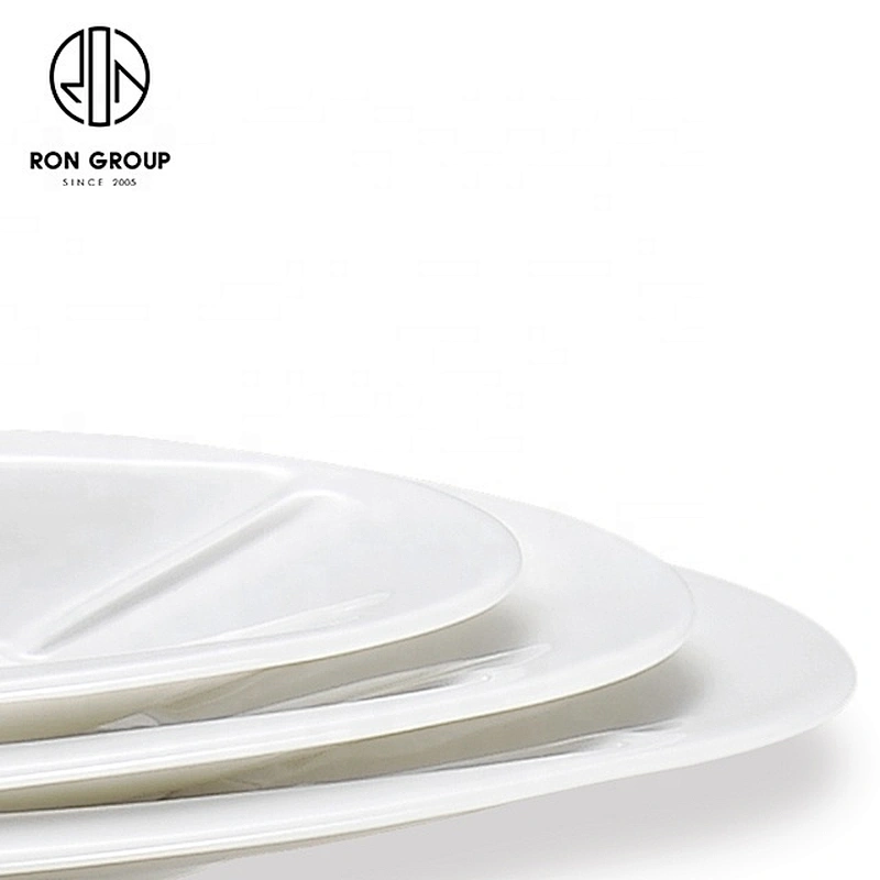 Novelty Oval White Ceramic Double-handle Egg-shaped Soup Plate