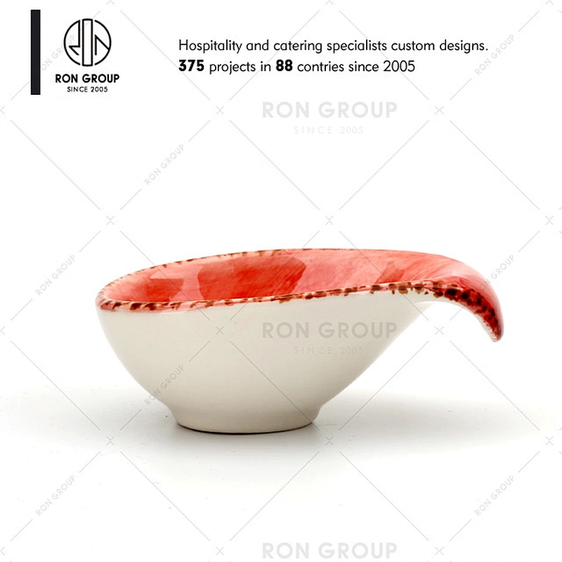 Orange Round Ceramic Dinner Plate For Restaurant