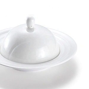 2020 New Coming Restaurant 9'' Ceramic White Soup Bowl Bottom Chassis