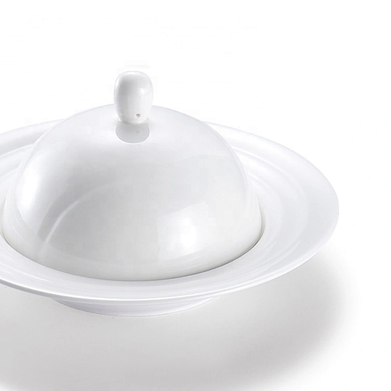 2020 New Coming Restaurant 9'' Ceramic White Soup Bowl Bottom Chassis