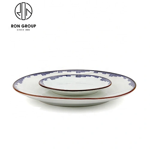 Wholesale Restaurants Beautifully Flat Dinner Ceramic Plate Set