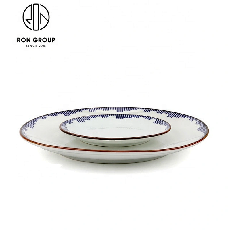 Wholesale Restaurants Beautifully Flat Dinner Ceramic Plate Set