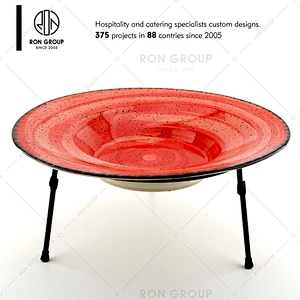 Food grade custom logo printed colored restaurant ceramic plates