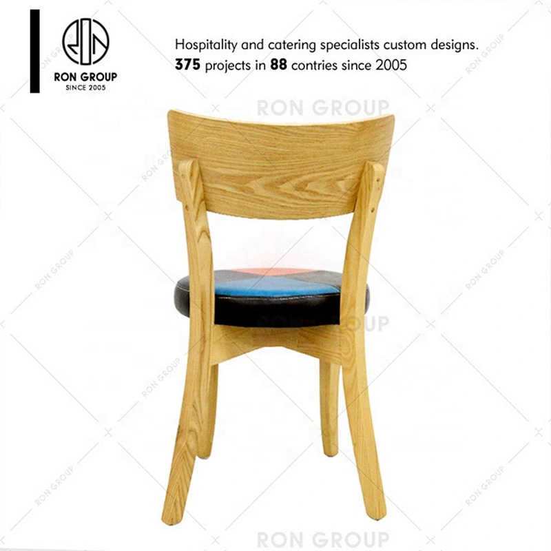2019 New Design Restaurant Color Cushion Dining Chair With Wood Legs