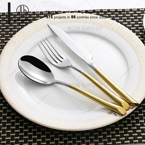 Stainless Steel Gold Plated Handle Table Fork Set