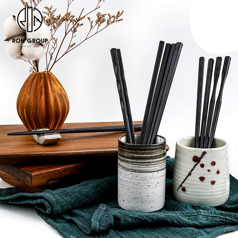 Hot Sale Hotel Restaurant Hexagonal Style Black Color Japanese design chopsticks