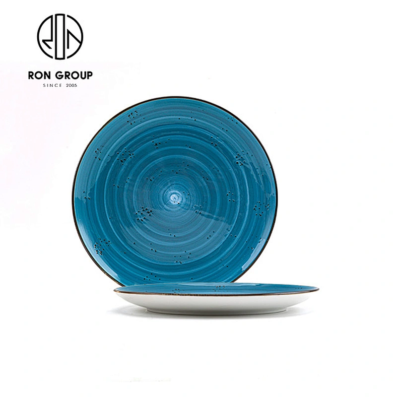 Wholesale Restaurant Catering Blue Ceramic Dinner Plates