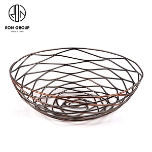 2020 New Kitchen Accessories Metal Iron Wire Round Bronzed Middle Size Bread Basket