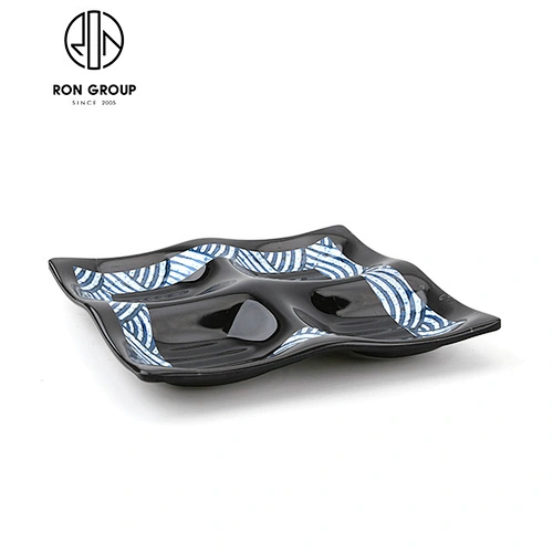 Hot Sale Divided Melamine Dinner Plate For Restaurant