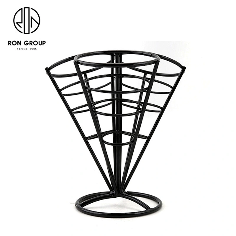 Black Spray Three Chips Durable Wire French Fry Food Display Rack