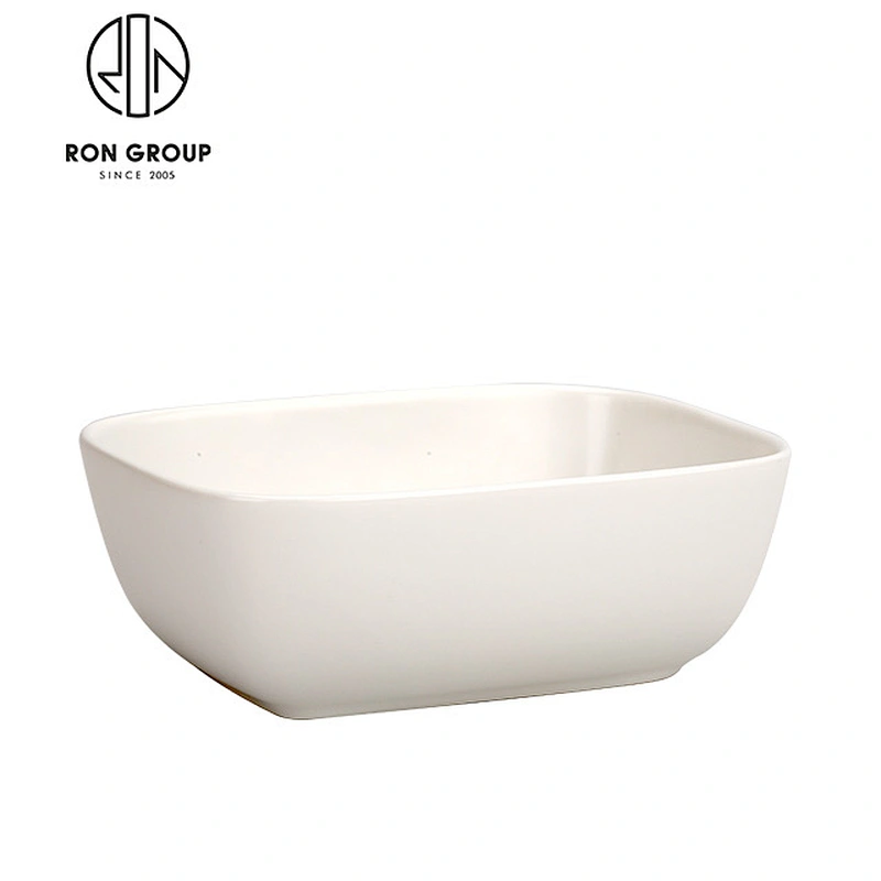Wholesale Ceramic Square Shape Matte White Dinner Plate
