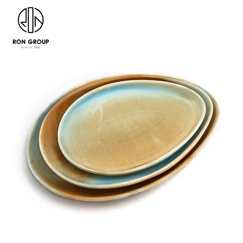 Retro Design Hotel 11 Inch Ceramic Irregular Porcelain Fish Plate