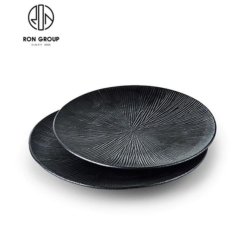 Wholesale Matt Black Round Ceramic Dinner Plate