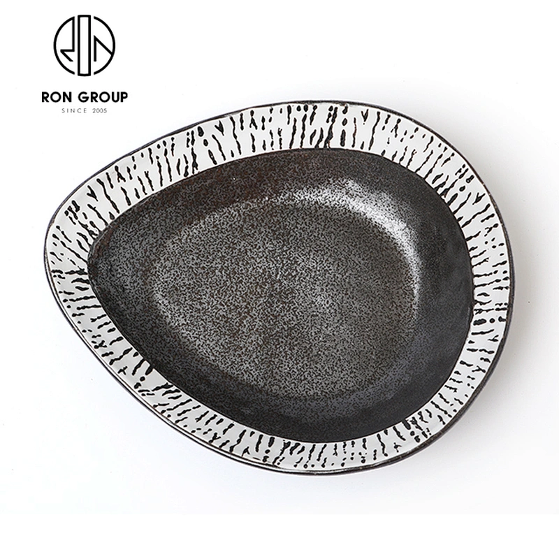 Hotel Restaurant Ceramic 8 Inch Unique Water Drop Shaped Dinner Plate