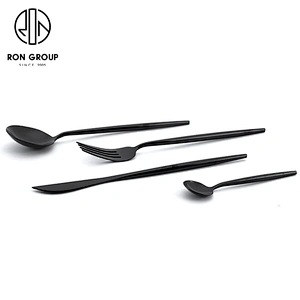 Wholesale High Quality Restaurant Black Cutlery Tableware Dinnerware Set