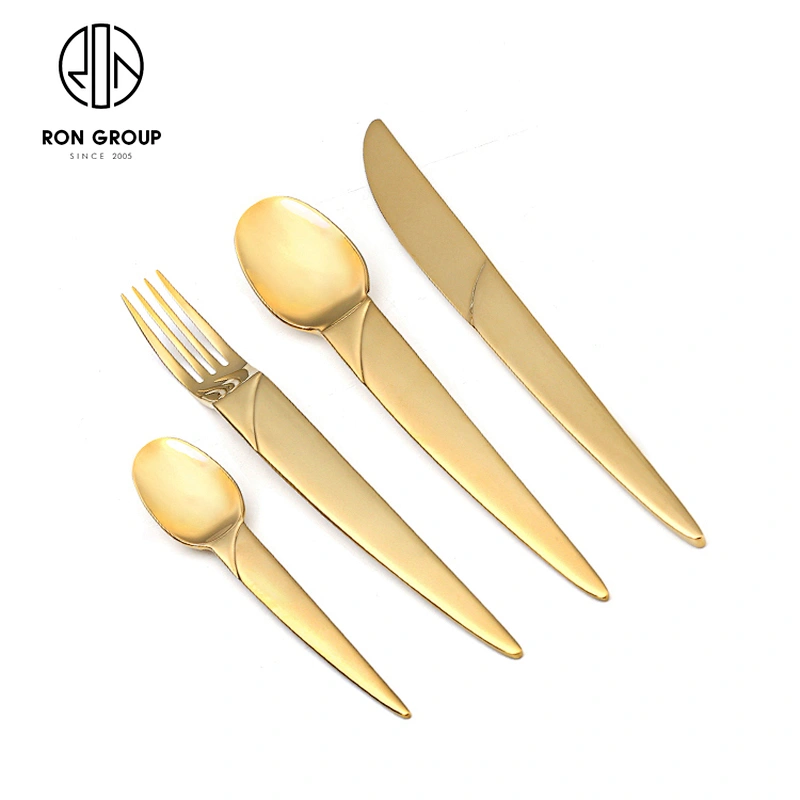 Elegant Luxury Gold Cutlery Tableware Inox For Weddings