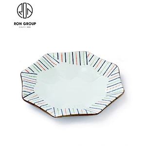 Hand Painted ceramic high food dish porcelain square plate