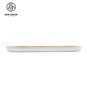 Handmade High Quality Restaurant Luxury Porcelain Ceramic Long Tray