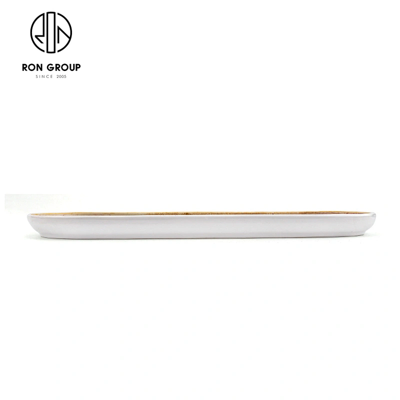 Handmade High Quality Restaurant Luxury Porcelain Ceramic Long Tray