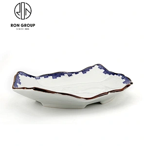 Restaurant Irregular Shaped Ceramic Dinner Dish And Plate
